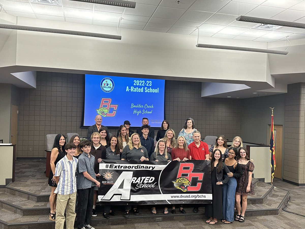 It was a night of BC accolades at the DVUSD Governing Board Meeting! STUGO council of distinction and platinum charitable contribution, A+ School of Excellence, and A-rated school letter grade! #JagPRIDE @DVUSD @BcJagNation