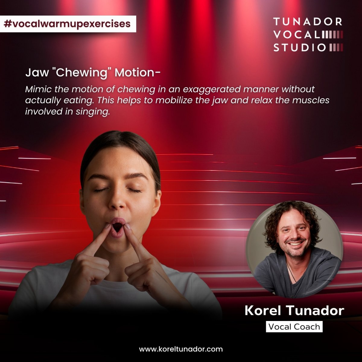 koreltunador's tweet image. Unlock your vocal potential with Korel Tunador&apos;s expert guidance! 💬🎶 Explore the power of jaw chewing motion in your vocal warm-up routine. Elevate your voice and expressiveness like never before! #VocalCoach #VoiceTraining #WarmUpExercises #JawChewingMotion #UnlockYourVoice