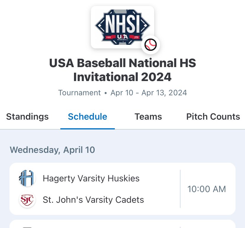 B - Hagerty opens play on Wednesday in North Carolina in the NHSI versus St. John’s at 10AM. Go Huskies!!