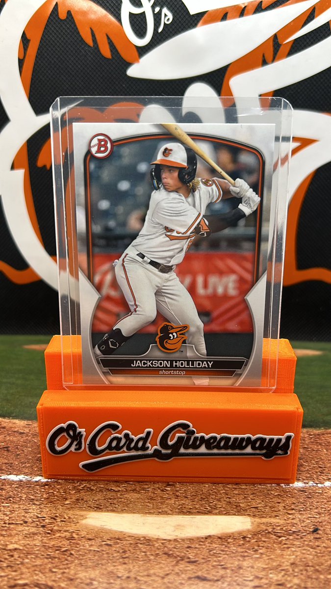 Like, Retweet, and follow!!! I’ll select one lucky follower to receive this Jackson Holliday card tomorrow around 4pm tomorrow!! #Birdland #Orioles #Holliday