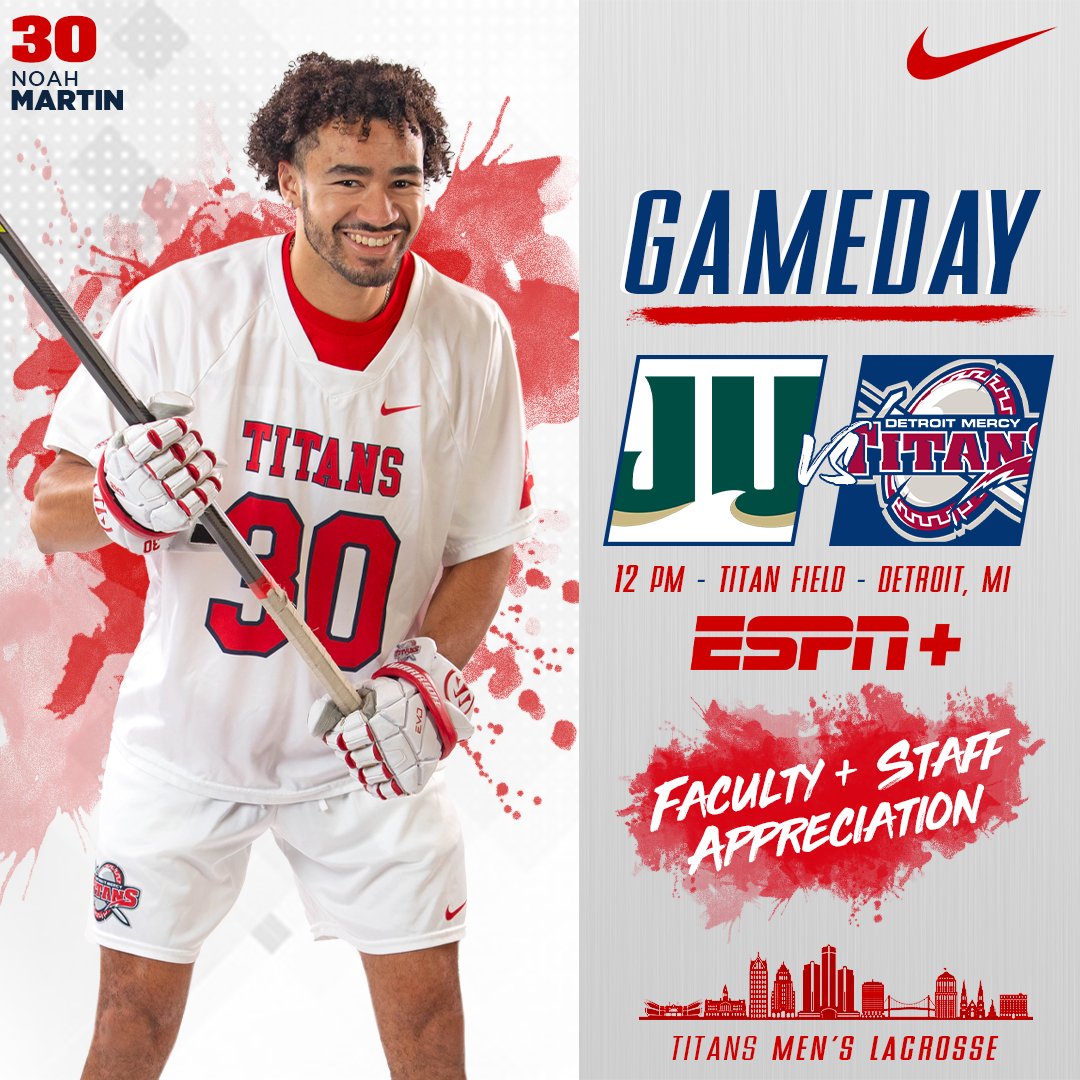 #Gameday and great weather as the sun is here with Jacksonville in town for #ASUNMLAX 

📍 | Detroit   
🏟️ | Titan Field  
🕛 | Noon
📺 | ESPN+ (tinyurl.com/4y24jdvk) 
📈 | Live Stats (tinyurl.com/4pkw3f6v) 

#DetroitsCollegeTeam ⚔️🥍