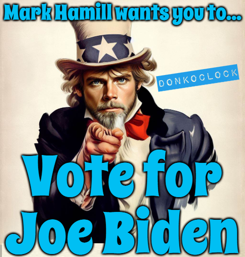 Mark Hamill is officially supporting President Biden over Donald Trump! Drop a few hearts💙🩵 & Repost ♻️if you support Joe Biden too 💙🩵