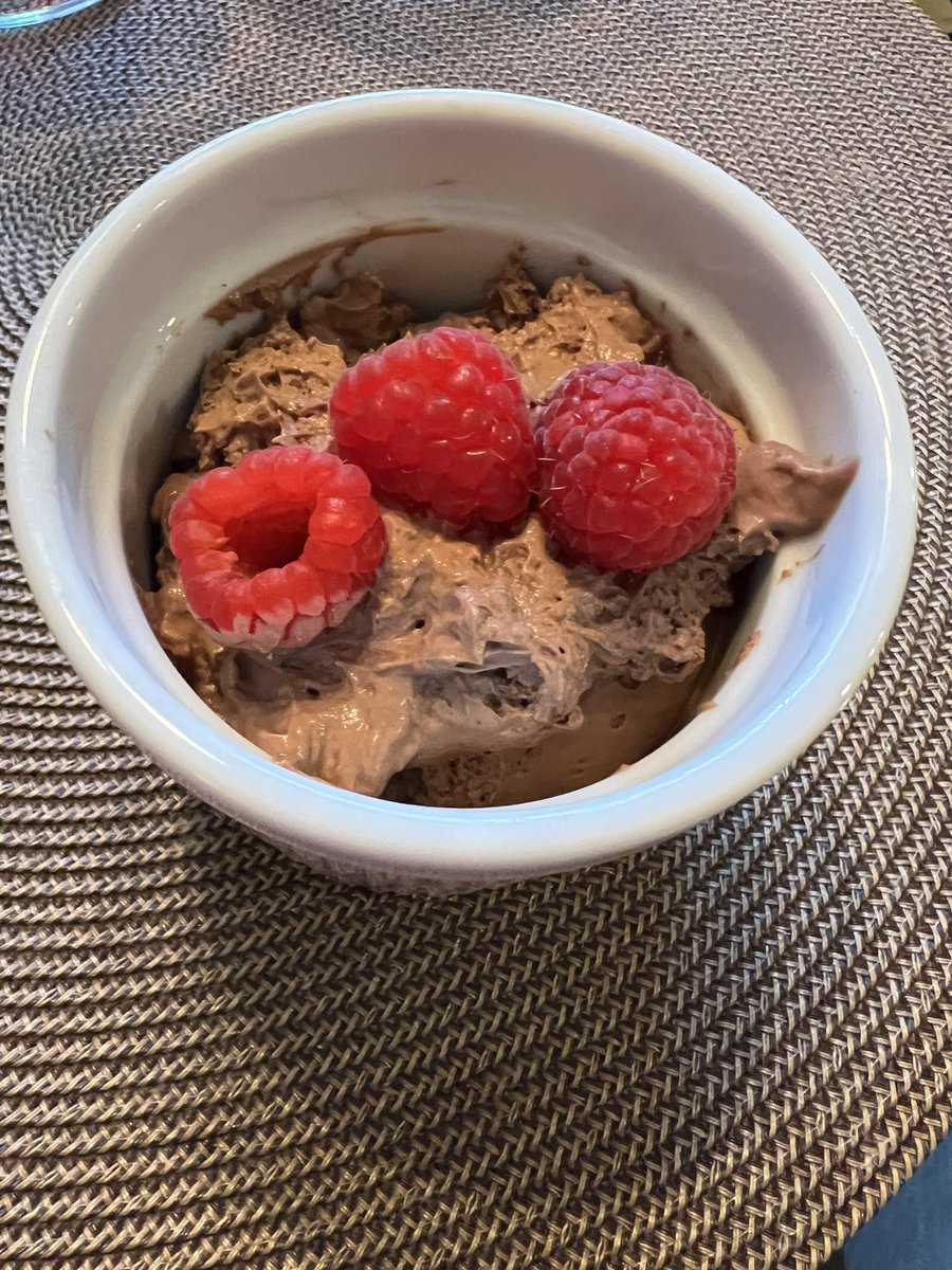 Ok one more food post… it’s not the greatest photo but this chocolate mousse turned out so well. I made it with tofu (yes, tofu!)it’s delicious 😋 I’ve been testing some new things. Kind of fun when they work out. #Plantbased