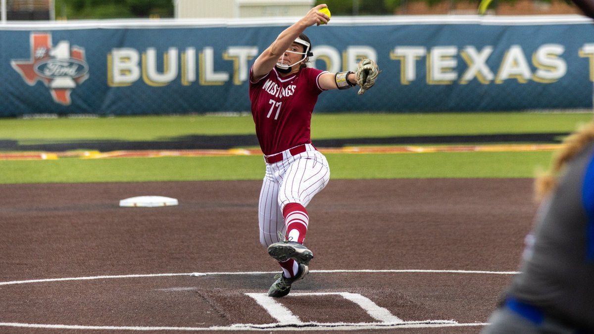 🥎 RECAP| Addison Lindemann pitched a complete game and won her fourth consecutive start for <a href="/MSUTexasSB/">Midwestern State Softball</a> as the Mustangs defeated Texas A&amp;M-Kingsville, 2-1, at Mustangs Park on Tuesday. #StangGang
bit.ly/3JbAeor
