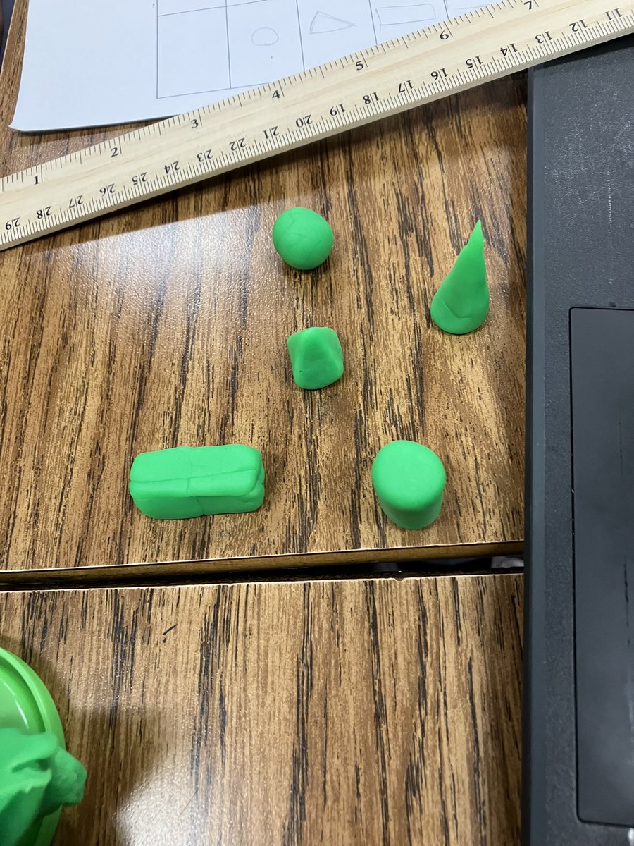 MrsPascaleCo's tweet photo. Used play dough today to have students make 3 D shapes and find cross sections #mathclass #Geometry https://t.co/Zjy8cPy0aY