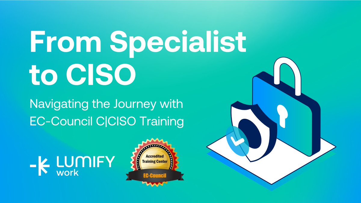 Ready to advance in #cybersecurity? Explore the evolving landscape with <a href="/ECCOUNCIL/">EC-COUNCIL</a> #CCISO Training. Learn the multifaceted role of a CISO and gain insights from existing leaders. Elevate your career today! Read more: ow.ly/JiQv50QYism #CyberSecurityLeadership #LumifyWork 👨‍💼