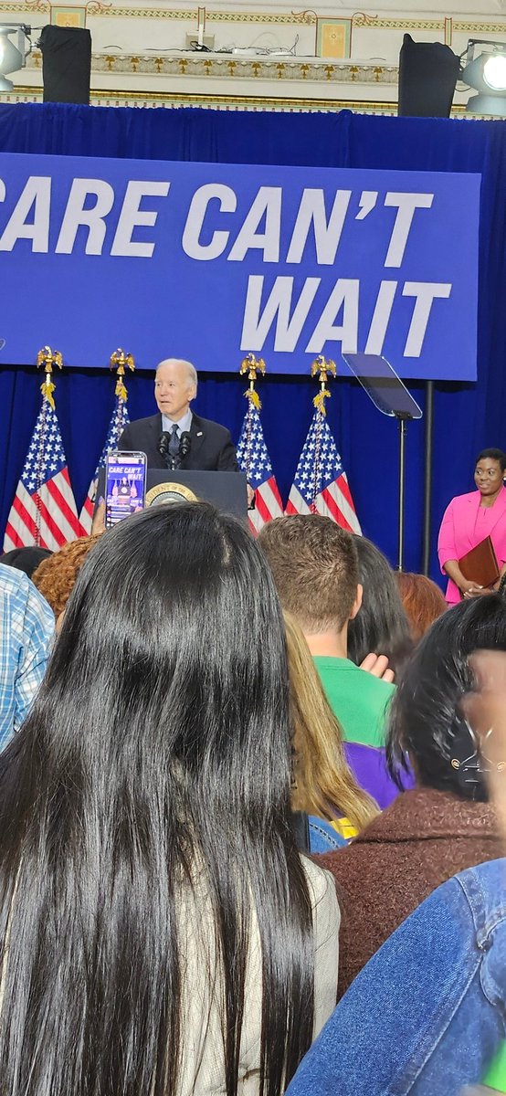 This room today held the joy, determination, commitment and hope of care workers, advocates and @POTUS -- all dedicated to fighting for #PaidLeave #ChildCare #HomeCare and quality #care jobs. #CareCantWait. #TheCareEconomy is the economy.