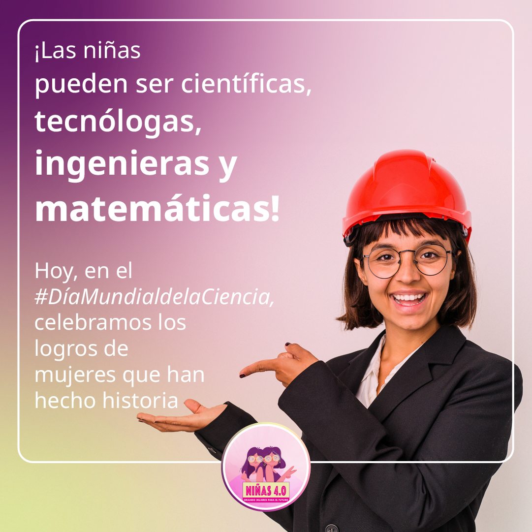 👩‍🔬🌟 ¡Las niñas pueden conquistar el mundo de la #ciencia y la #tecnología! En este #DíaMundialdelaCiencia celebremos y sigamos inspirando a las futuras generaciones de niñas a soñar en grande y perseguir sus pasiones en STEM. 💡✨ #MujeresEnCiencia #STEMparaNiñas