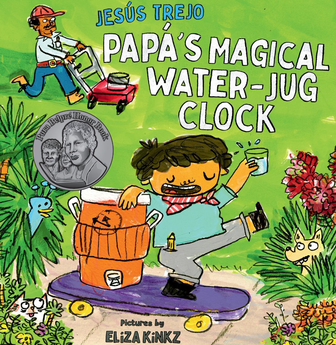 I start the day with a magical #picturebook @JesusTrejo ‘s very funny Papá’s Magical Water-Jug Clock illustrated by @elizalinkz @astrapublishing #kidlit @worldkidlit