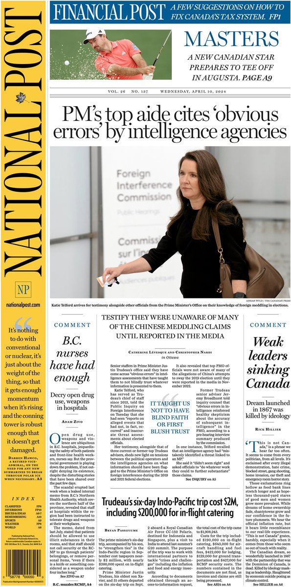 The Post's #frontpage for April 10, 2024.