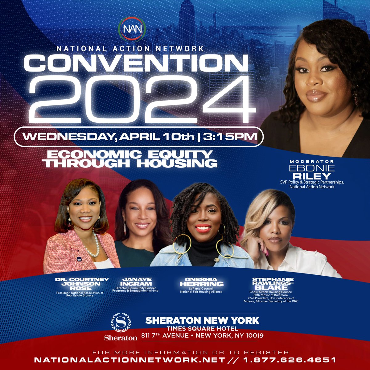 Don’t miss the National Action Network (NAN) 2024 Convention, April 10-13, beginning tomorrow. Join us for the ECONOMIC EQUITY THROUGH HOUSING panel 📅 April 10, 2024 ⏰3:15 PM 📍 Location: @sheratontimessq Register today at NANCONVENTION2024.com #NANCONV2024