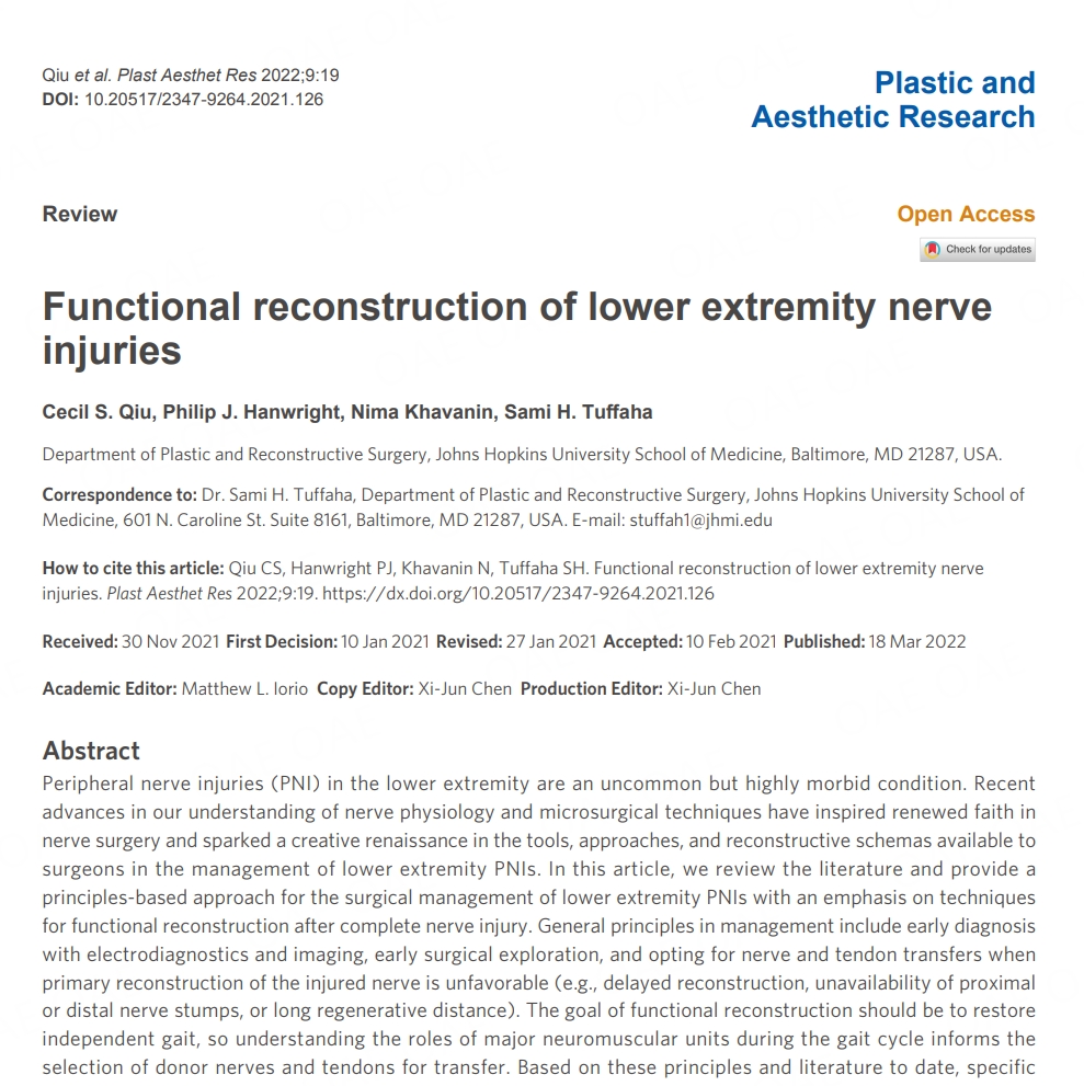 #Lower #Extremity #Nerve #Injuries In this article, the authors review the literature and provide a principles-based approach for the surgical management of lower extremity PNIs with an emphasis on ... 🤵Dr. Sami H. Tuffaha's team Free to download: f.oaes.cc/xmlpdf/0e19e8e…