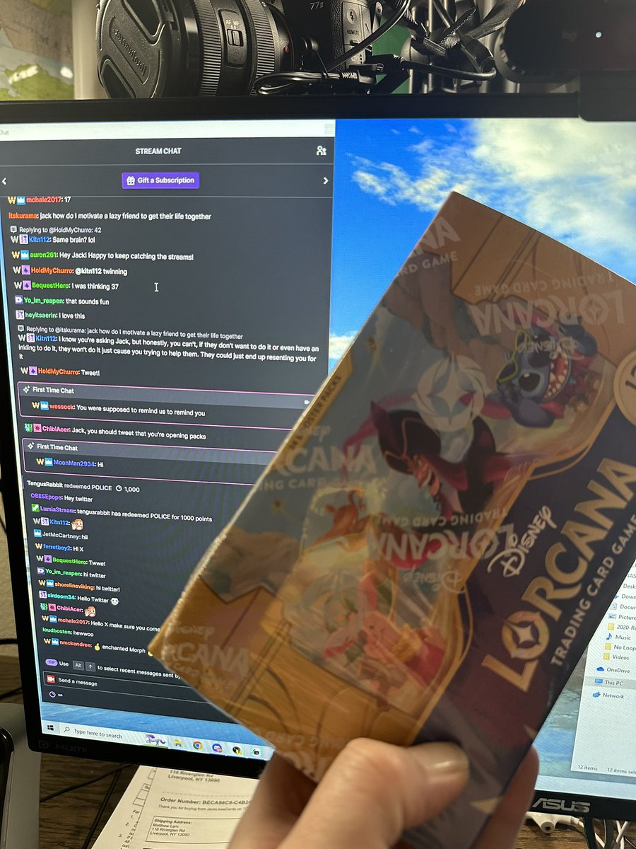 We are opening packs for the community right now at twitch.tv/jackpattillo !! Look at all the lovely folks here already! Lorcana! Magic! Fun! Join us now!