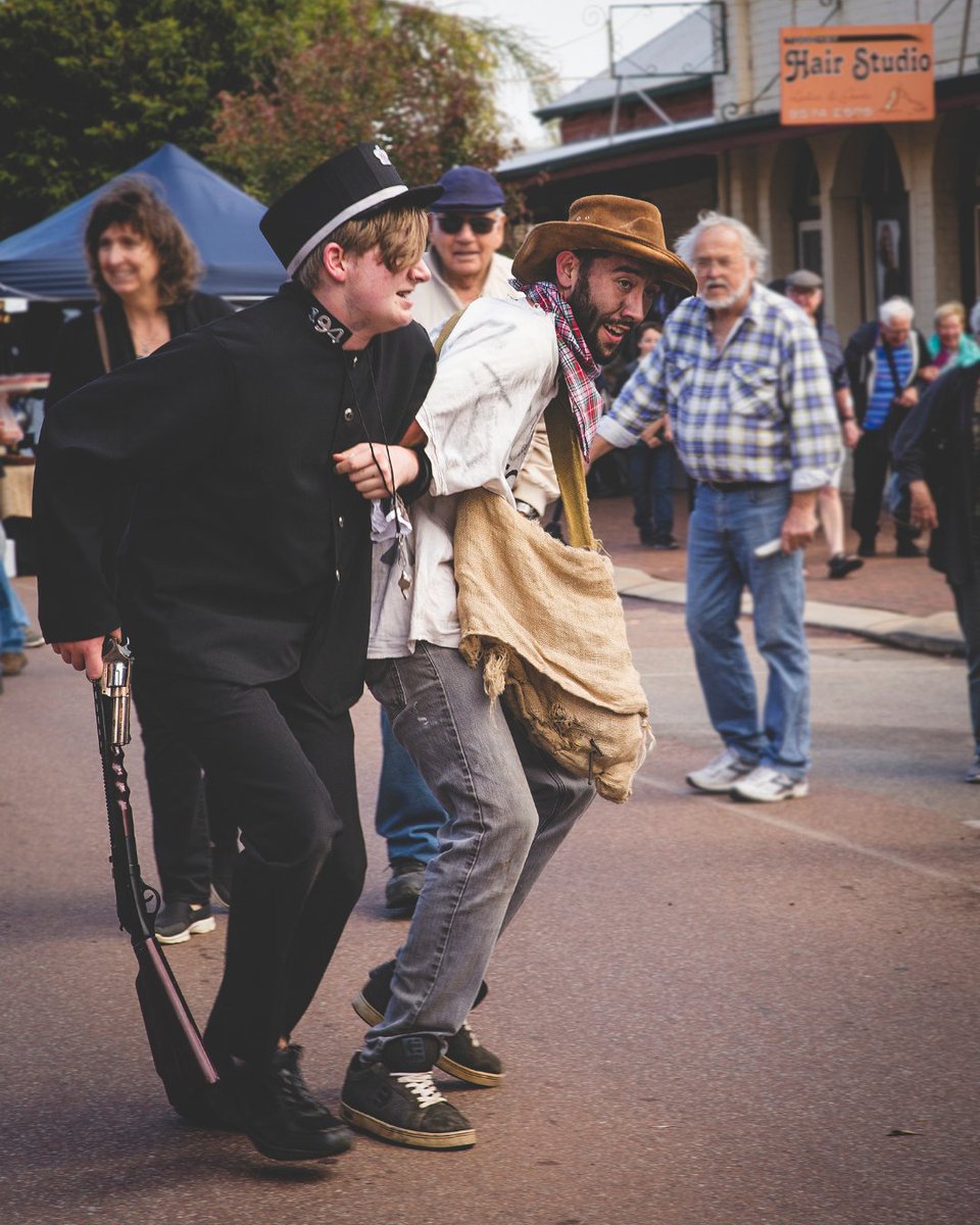 Step back in time with Toodyay's #MoondyneFestival in @DestPerth's, honouring Moondyne Joe. Dress in period costume and contribute to the festival’s atmosphere, street theatre 🎭 and fun 💃 Discover #Toodyay's colourful history on 5 May in #WAtheDreamState bit.ly/41fVkZY
