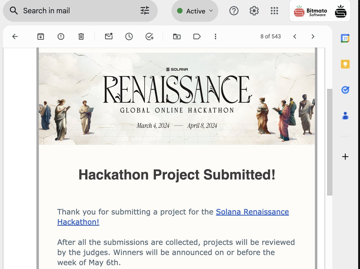MatoNet Submitted. to <a href="/ColosseumOrg/">Colosseum (Old Account)</a>  <a href="/solana/">Solana</a>  Hackathon. If anyone wants sign up to the app. We will be doing Game Nights on Friday Nights. docs.google.com/forms/d/1XtZST…