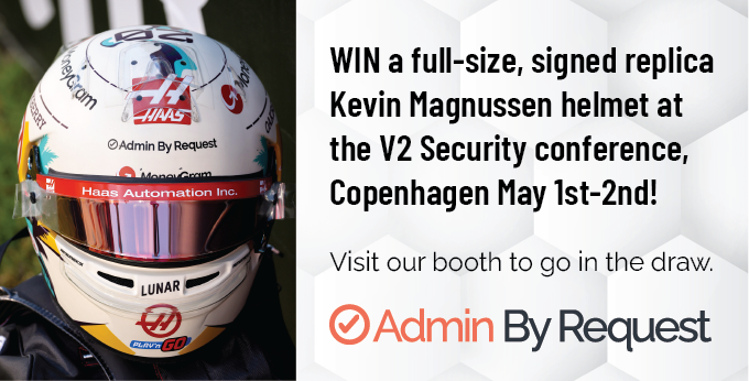 Heading to the V2 Security conference? Don't miss your chance to WIN a full-size, signed replica 2024 season @KevinMagnussen helmet worth over $6000 USD at the @AdminByRequest booth! 🏎️ Book here ⤵️ v2security.dk/24/begin?c_346… #V2Security #Giveaway #KevinMagnussen #AdminByRequest