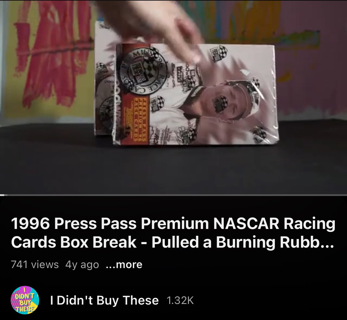 My 1st NASCAR card video: 1996 Press Pass Premium NASCAR Racing Cards Box Break - Pulled a Burning youtu.be/fs6xmOQQu6g?si… share links to your first NASCAR card YouTube videos @beansbcardblog @CharmCityGraphs @CaseyMcMullenSr @hallieimrie @NascardRadio @kingnascar #nascarcards