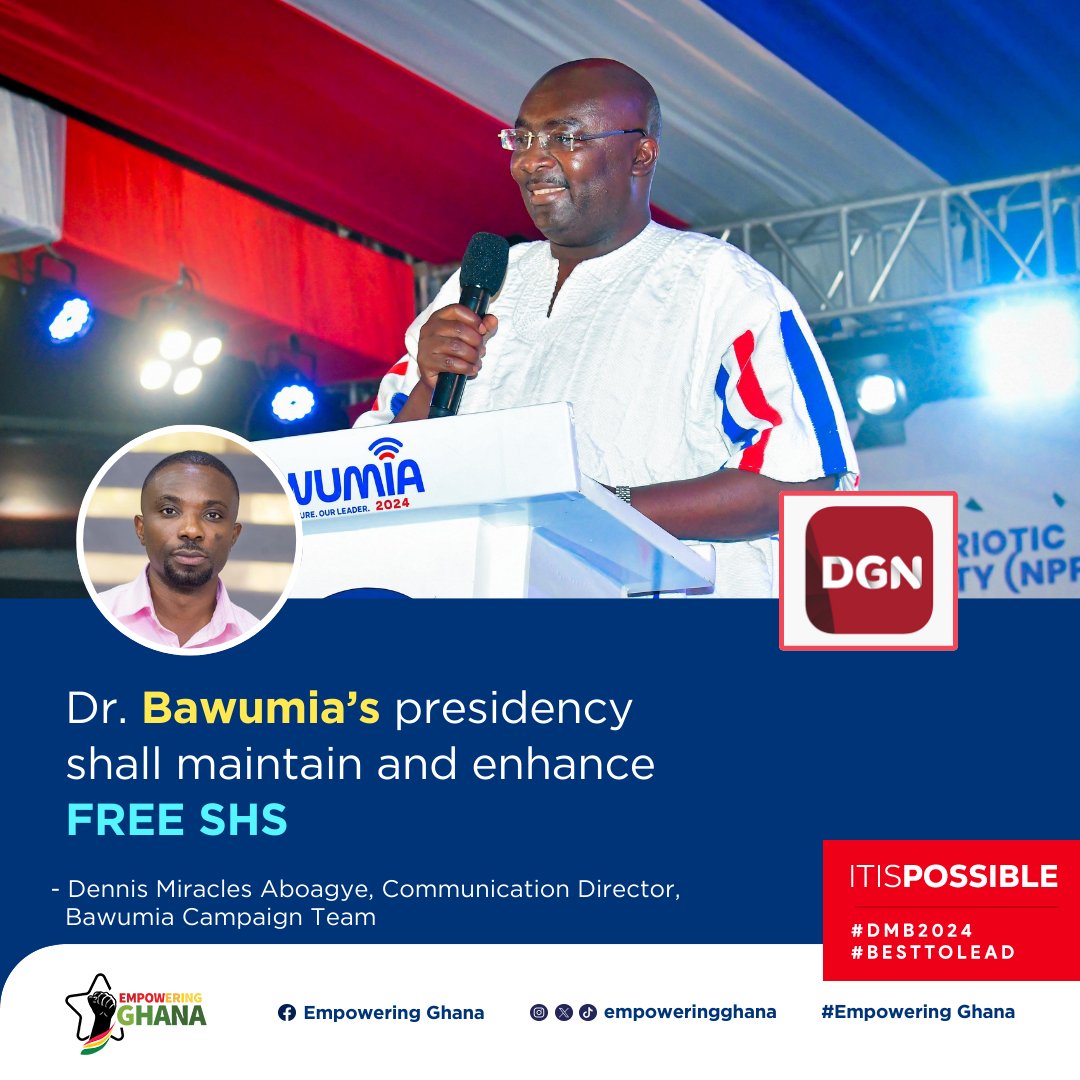 Under the Presidency of the visionary Dr. Bawumia, there will be an enhanced focus on education

#EmpoweringGhana #Ghana #Bawumia2024 #DigitalEconomy #NationBuilding #FutureLeadership 

Nana Aba Real Madrid WHAT A GOAL Ja Rule Mancity
