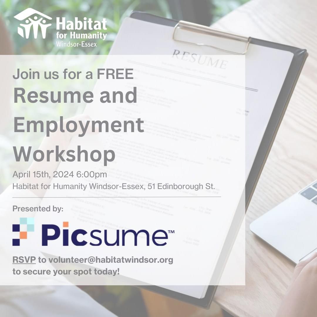 Are you new to #YQG, eager to make your mark in the 🇨🇦 job market? @H4HWindsorEssex invites you to a special event tailored just for you! This workshop - powered by Picsume - is focused on those who are seeking work expereince through volunteerism.