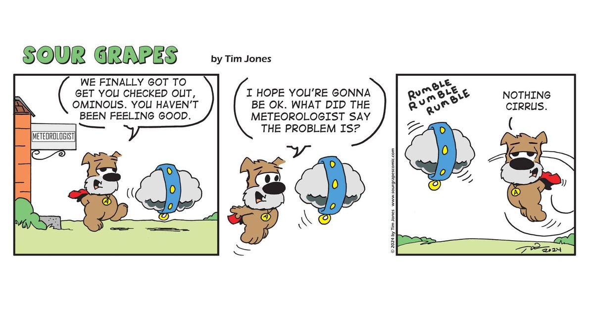 sourgrapescomic's tweet photo. Hey, folks! It's this week's SOUR GRAPES!

Have a great week!

#ctcollecticon
#sourgrapescomic
#comicstrip
#nationalcartoonistssociety
#sourgrapes
#cartoons https://t.co/URcacXUQy4