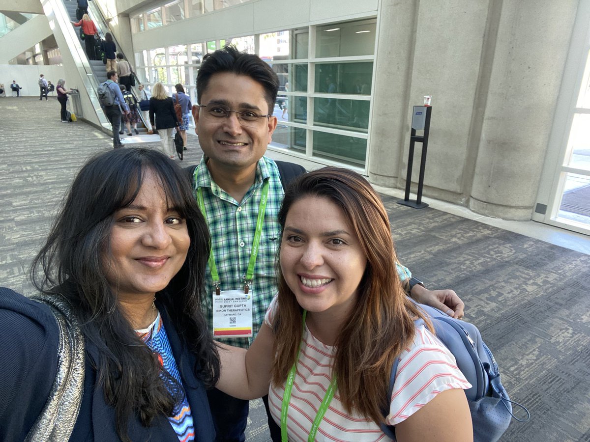 Reunion with former Perera Lab members Christina Adams and @SupritGupta25 at #AACR24