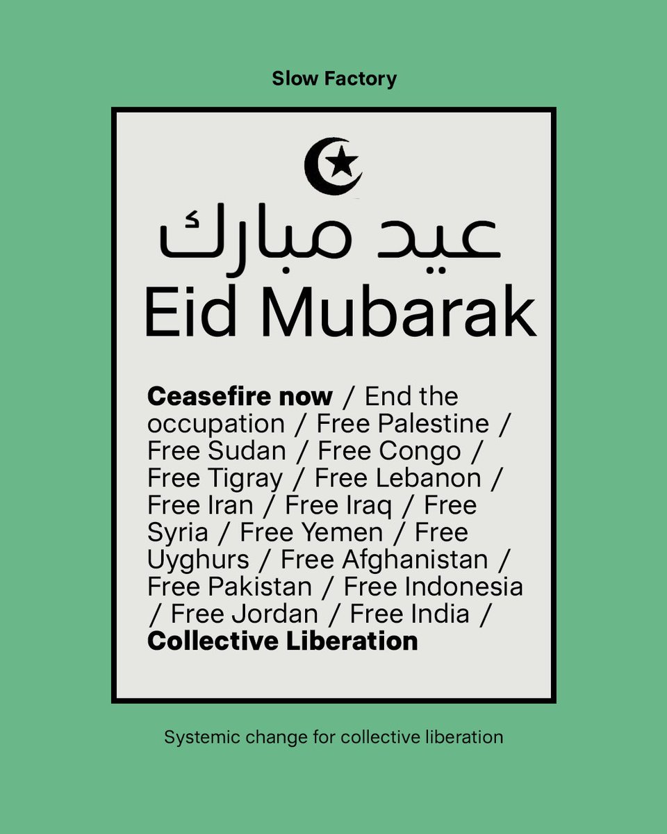 Eid Mubarak 🌙 Free Palestine 🇵🇸 Free Sudan 🇸🇩 and collective liberation 🫶🏽