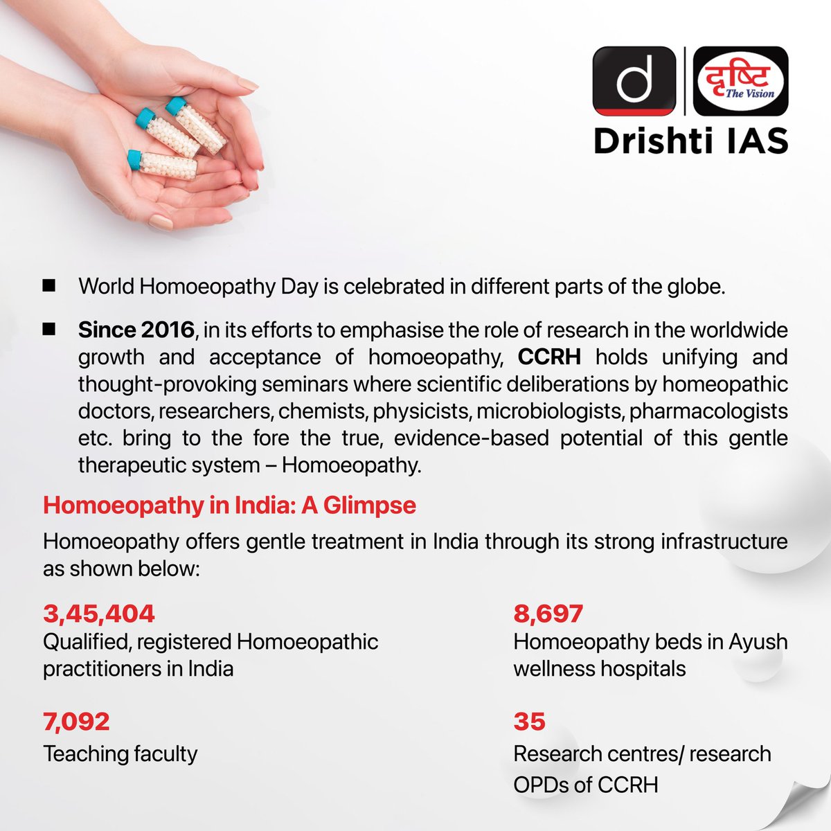 drishtiiaseng's tweet photo. Let's unite in promoting natural, gentle healing methods on #WorldHomoeopathyDay and beyond.

#Homoeopathy #Medicine #Awareness #HomeopathicMedicine #Health #UPSC #IAS #HomeopathyHeals #TryHomeopathy #Homeopathic #HomeopathicWorks #Medical #Cure #DrishtiIAS #DrishtiIASEnglish https://t.co/czhd7wYW7b