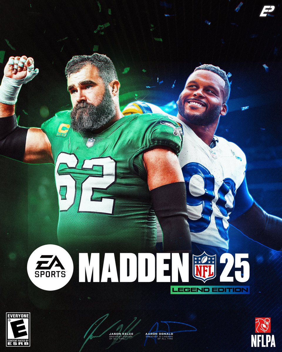 This Madden 25 cover of #Eagles legend Jason Kelce and #Rams legend Aaron Donald is straight beauty. 😍 (Created by: @PaloEdits)