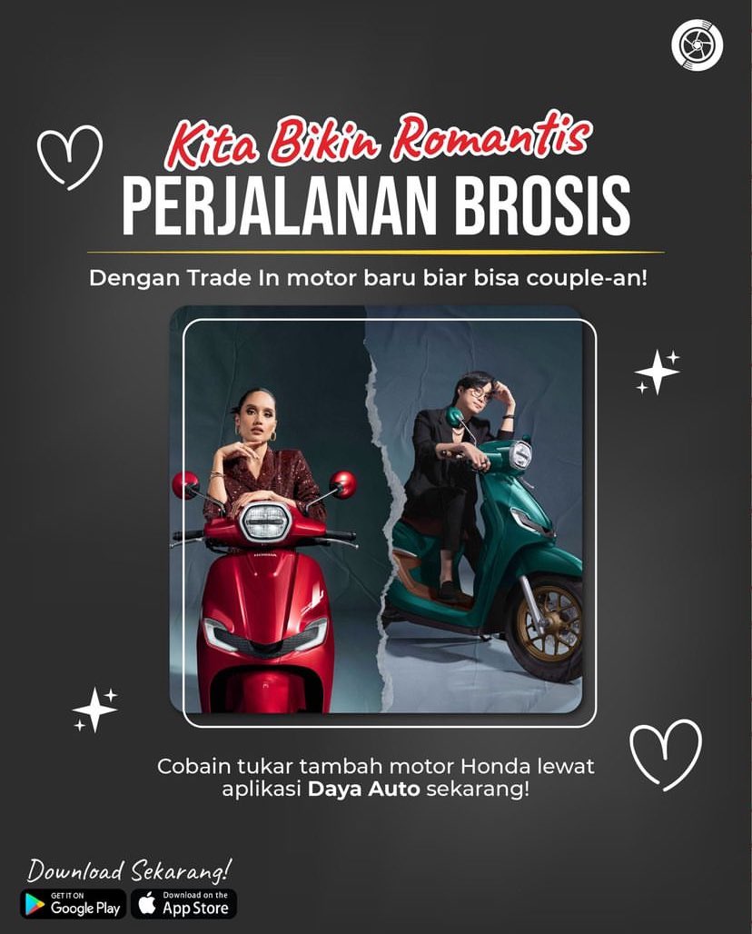 dayaautoapps's tweet image. Bikin paling romantis Couple-an next level dengan motor Honda Stylo 160 yuk! Cus cek spek motornya di Katalog Daya Auto, pesan unitnya langsung juga bisa!
