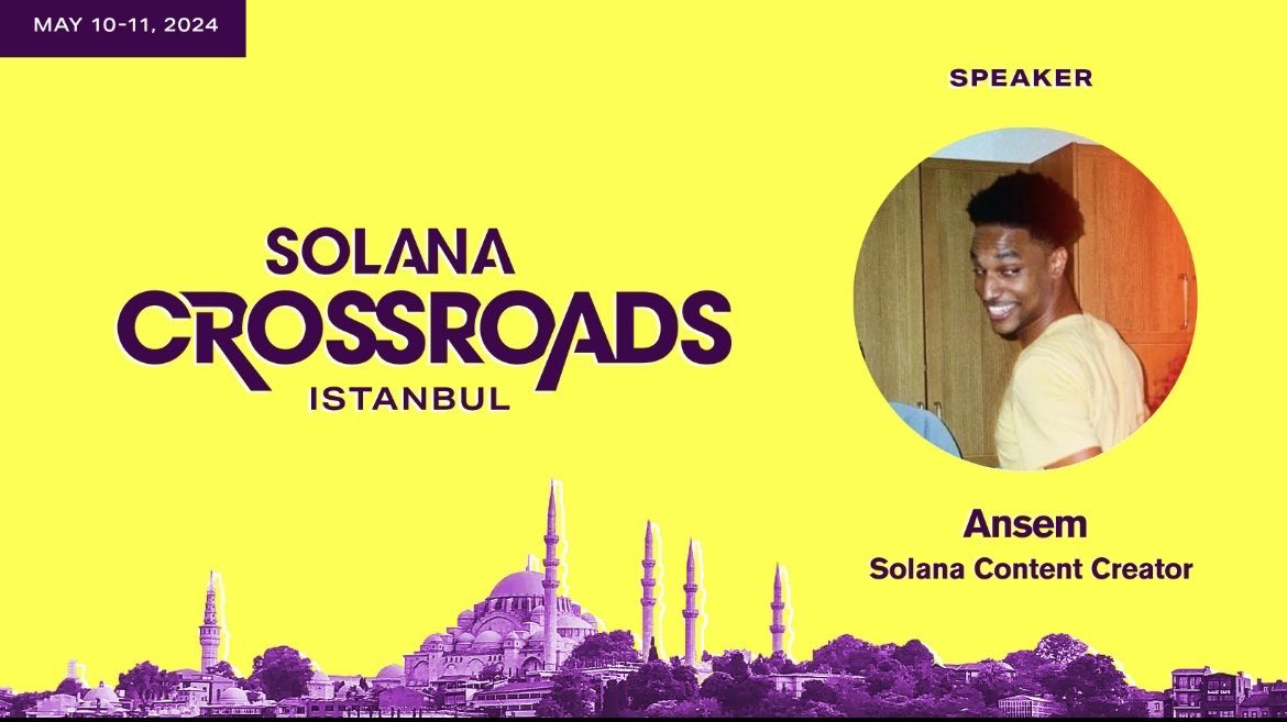 Dubai -> Turkey will be speaking in Istanbul at @solanacrossroad should be cool discount code: 'ansem' gets you 25% off for next 48 hours solanacrossroads.com