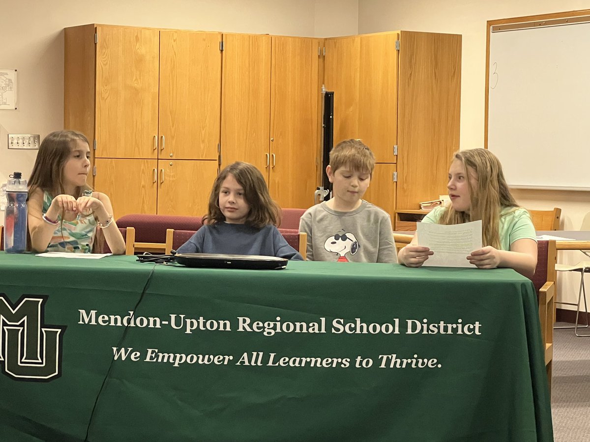 Did you know we have a student podcast Clough Speaks Up, led by our insightful and curious grade 3 and 4 students? Thanks to MUEF for grant support for the podcast equipment. Check out their recent presentation at last night’s school committee meeting.