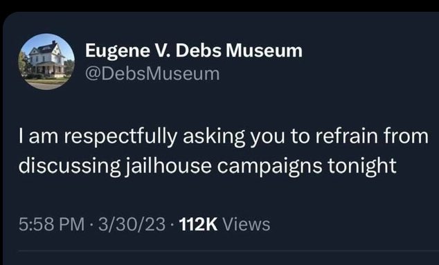 Eugene V. Debs Museum (@DebsMuseum) on Twitter photo 2024-04-10 02:38:08