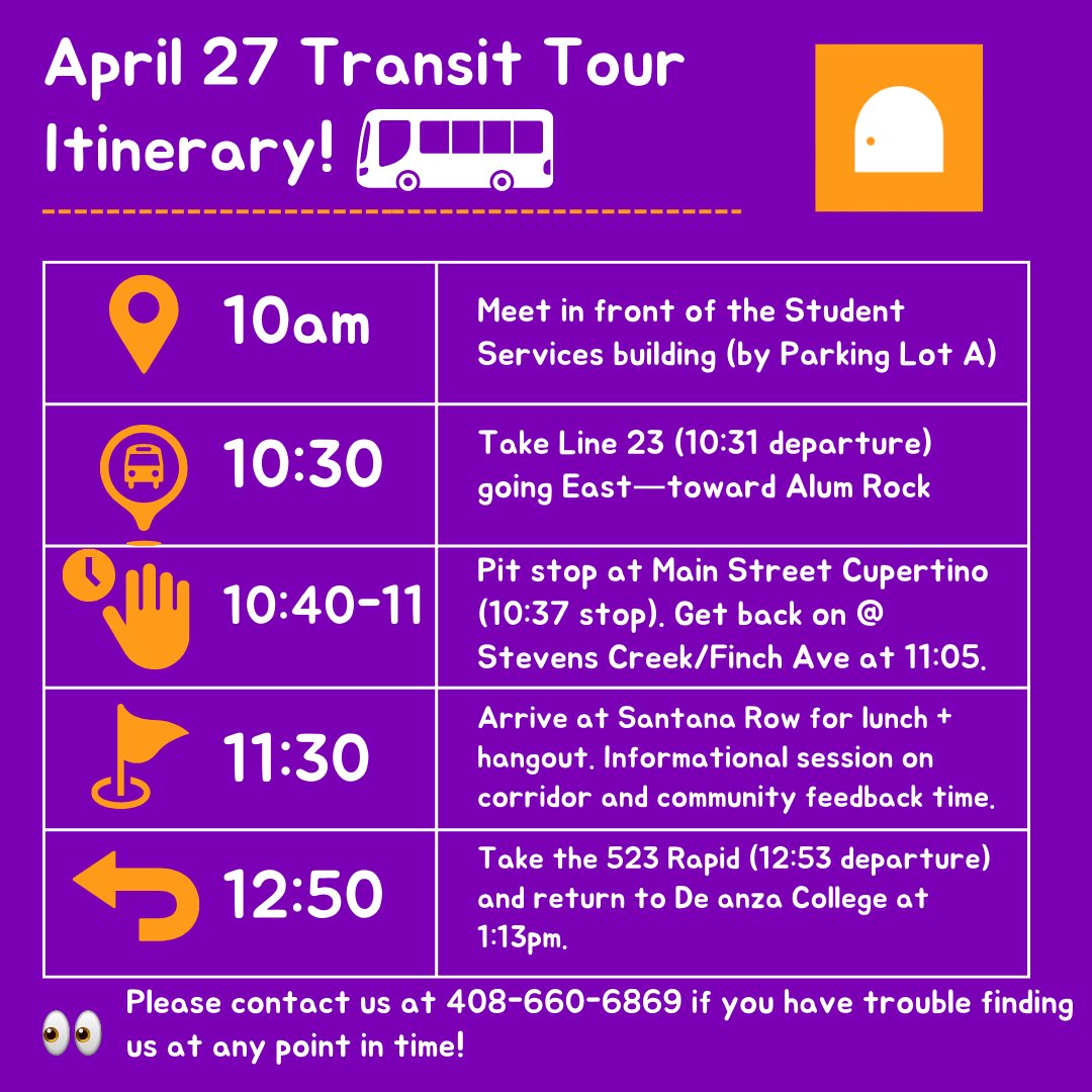 Wait!? You’re telling me I can take transit with fellow advocates, while also shaping the future of the Stevens Creek Corridor, which runs from De Anza College all the way to Downtown San Jose?