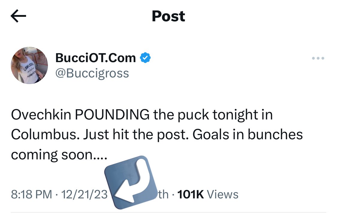 Hey @Buccigross, stick tap to you, you beauty 🏒