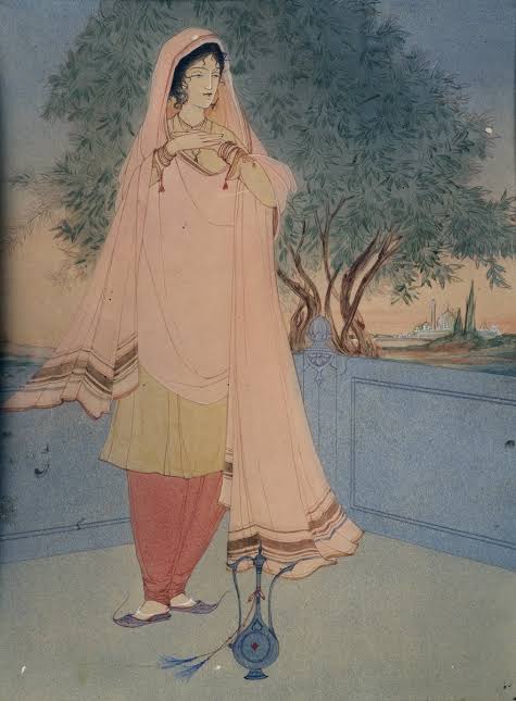 Lady waiting for the Eid Moon This painting is painted by A.R Asghar in early 20th Century depicting Lady waiting for the Eid Moon (Water Colour on Paper) In the collection of Lahore Museum, Lahore, Pakistan Image © Google Arts & Culture #Eid2024 #EidUlFitr #MoonSighting