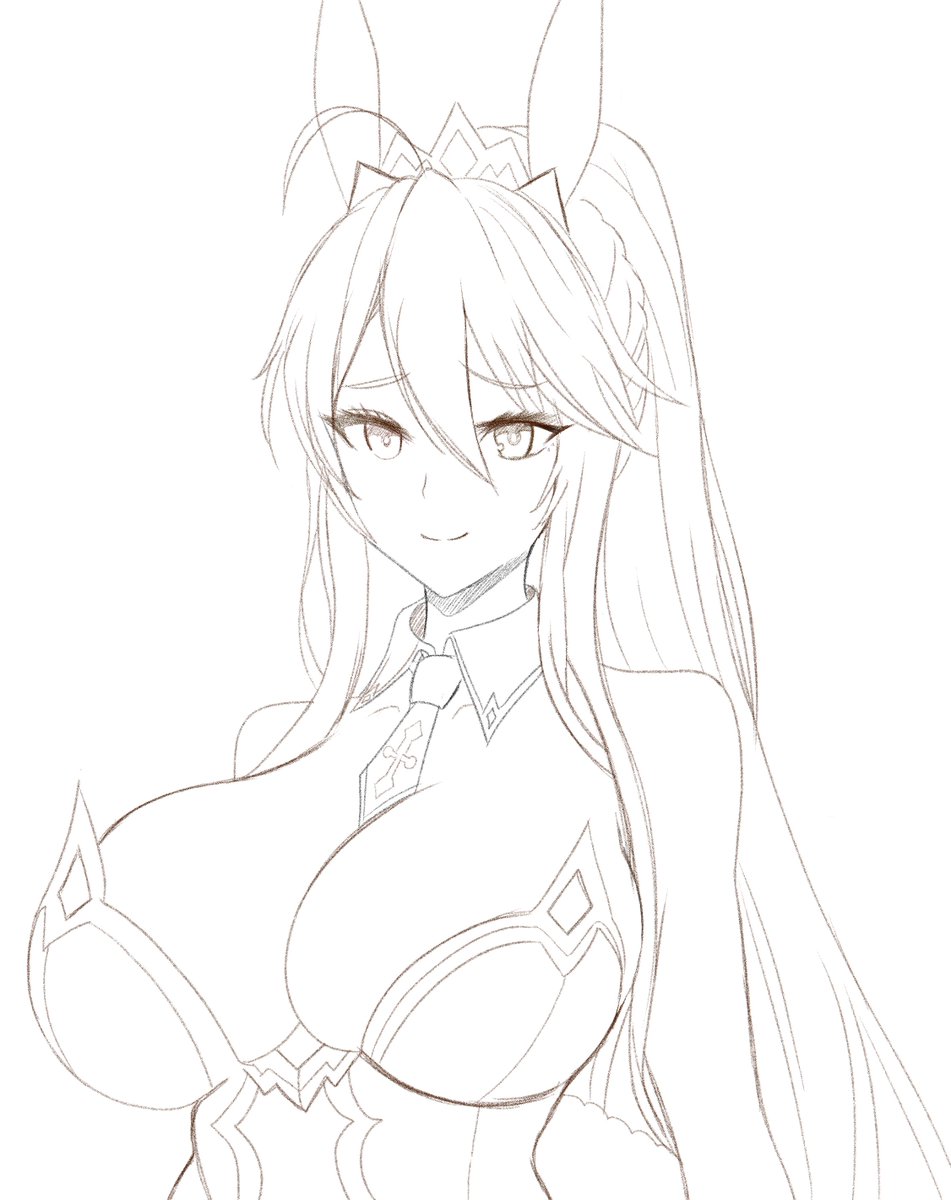 プレビュー 大切な友人のためにアルトリアを描いています!アルトリアはバニーガールの王様です!😊✨👑 