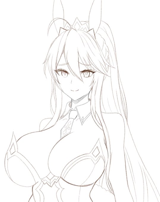 プレビュー 大切な友人のためにアルトリアを描いています!アルトリアはバニーガールの王様です!😊✨👑 