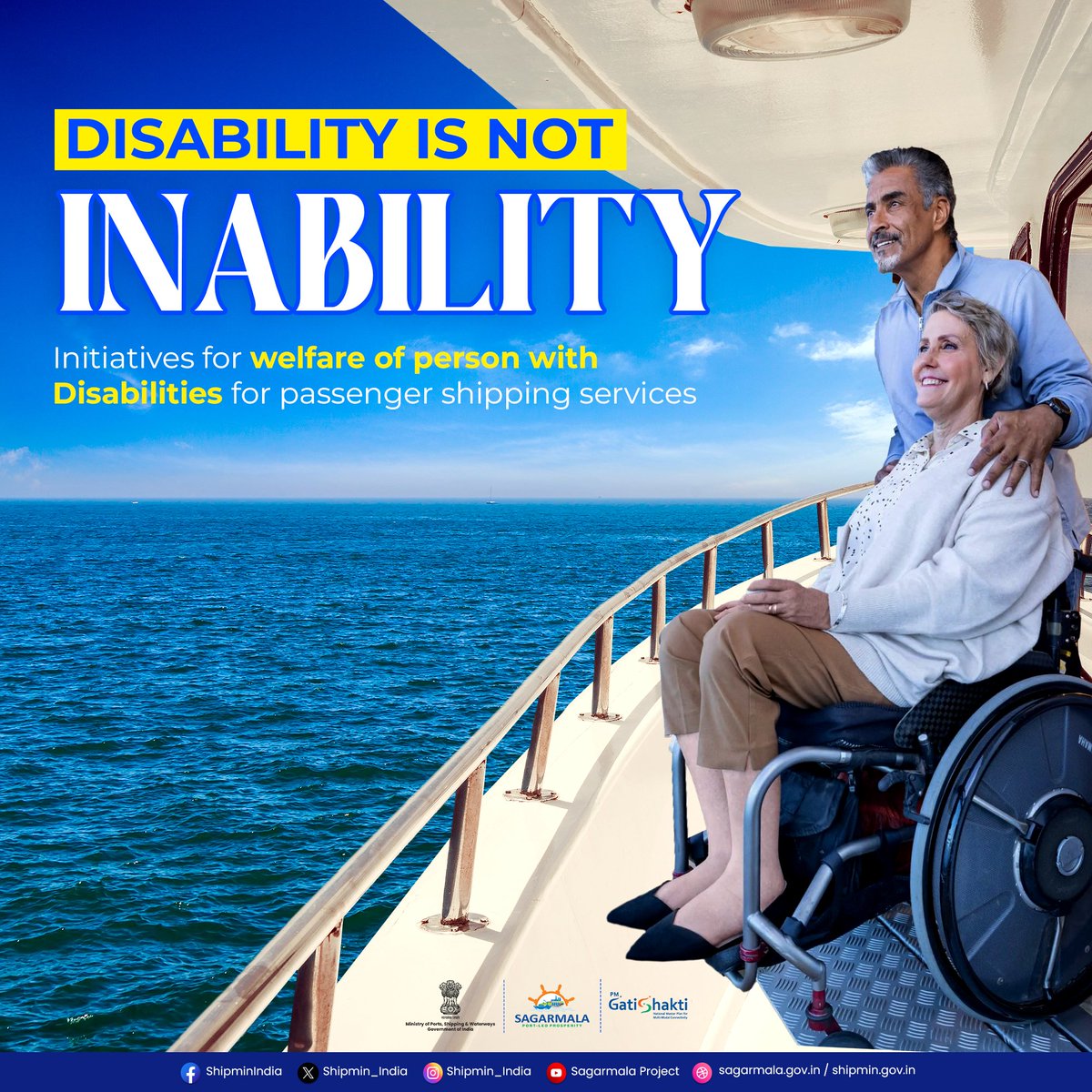 MoPSW feels proud to inform that Standards of Accessibility for person with Disabilities, Divyangjan, for passenger shipping services DGS Order is formulated & issued. This will enable @socialpwds persons to have special facilitates in passenger shipping services in India.
