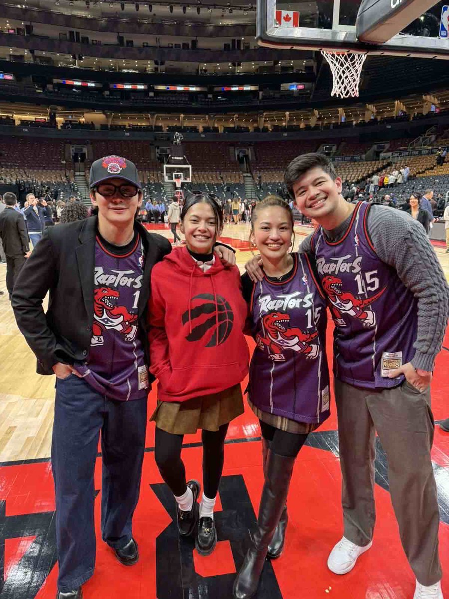 Date night vibes with a side of NBA action 🏀 Game night just got a whole lot more exciting as #JulieVer and #RuCa enjoy a double date at the Raptors vs. Pacers game in Toronto tonight! 💥 #JulieAnneSanJose #RayverCruz #RuruMadrid #BiancaUmali