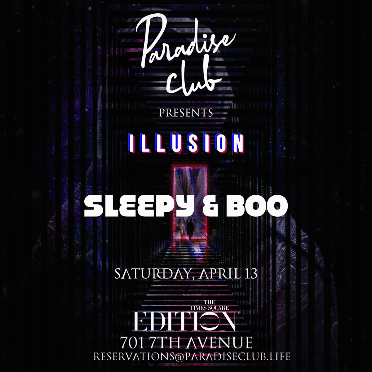 See you at <a href="/paradiseclubnyc/">Paradise Club</a> this Saturday! So excited for our next #ILLUSION night. Come join us on the dancefloor - sign up for entry info here: eventbrite.com/e/843658554447