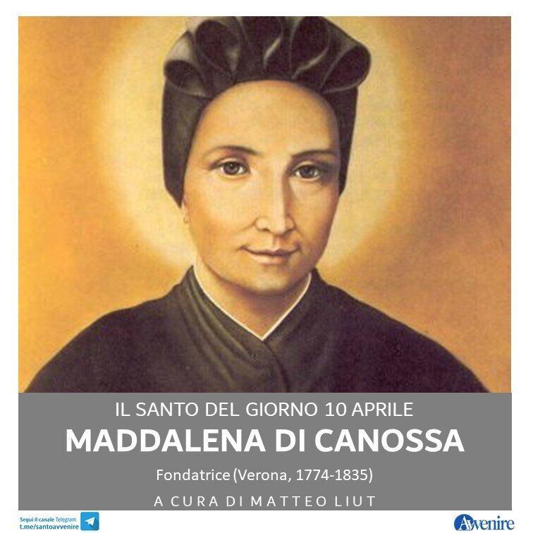 #10aprile
Maddalena di Canossa
buff.ly/3Htg5e3 
Altri santi. San Beda il Giovane, monaco (IX sec.); san Macario d'Armenia, pellegrino (X-XI sec.).
#ilsantodelgiorno #santodelgiorno #unsantoalgiorno