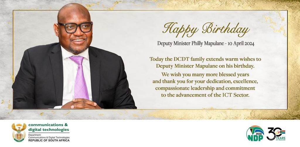 Team DCDT wishes Deputy Minister @PhillyMapulane a happy birthday!! #HappyBirthdayDM