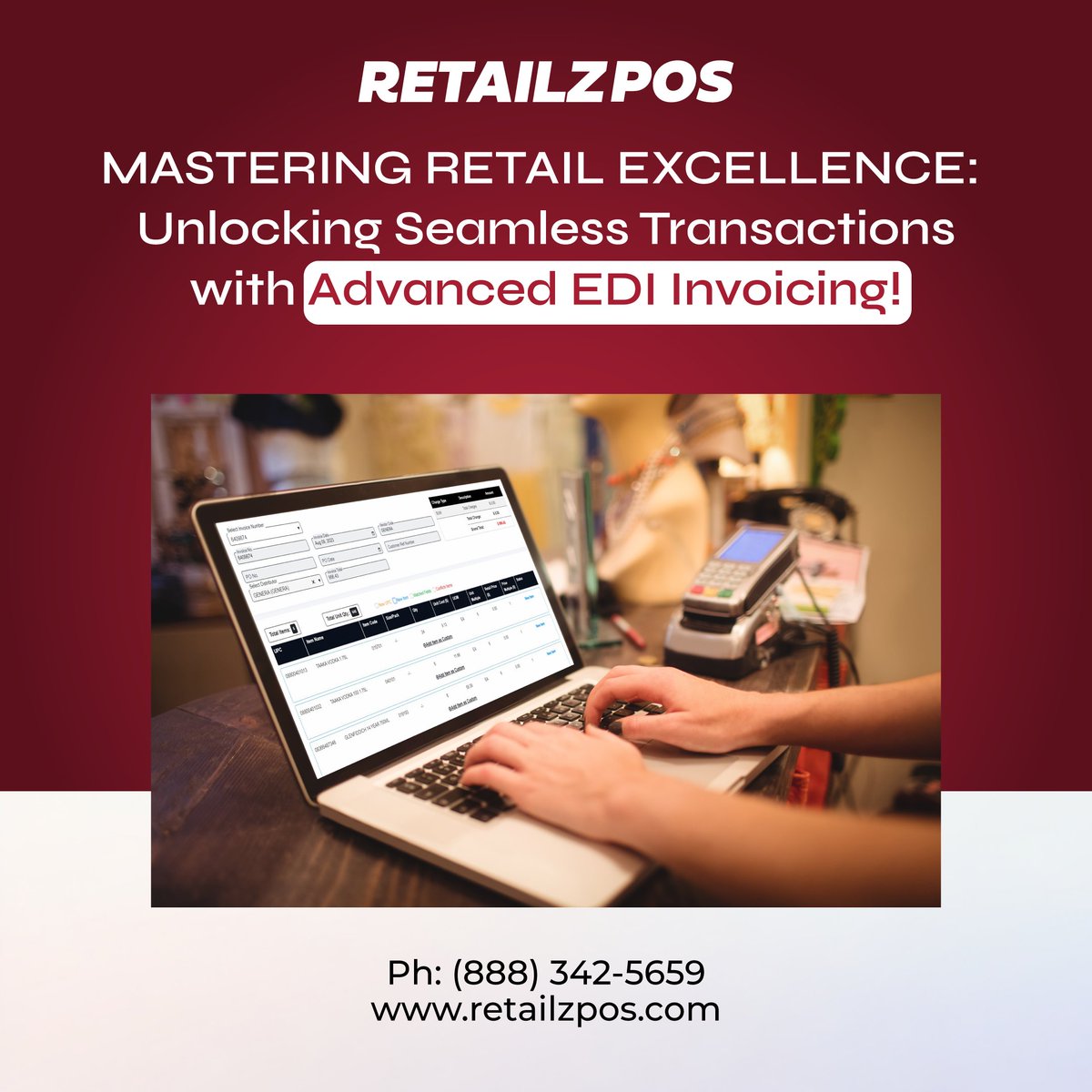 Elevate your retail business efficiency with RetailzPOS EDI Invoicing! Smoothly exchange orders, shipping updates, and invoices for smooth transactions. Partnered by Fintech, shaping the future of retail innovation. 💼💳✨ #RetailTech #EDIInnovation