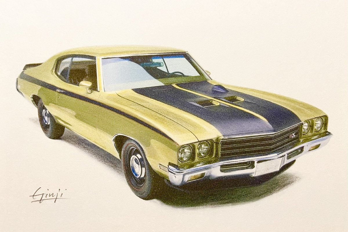 1971 ビュイック GSX
#アメ車 #水彩色鉛筆画
Buick GSX
#watercolor #colorpencil #drawing