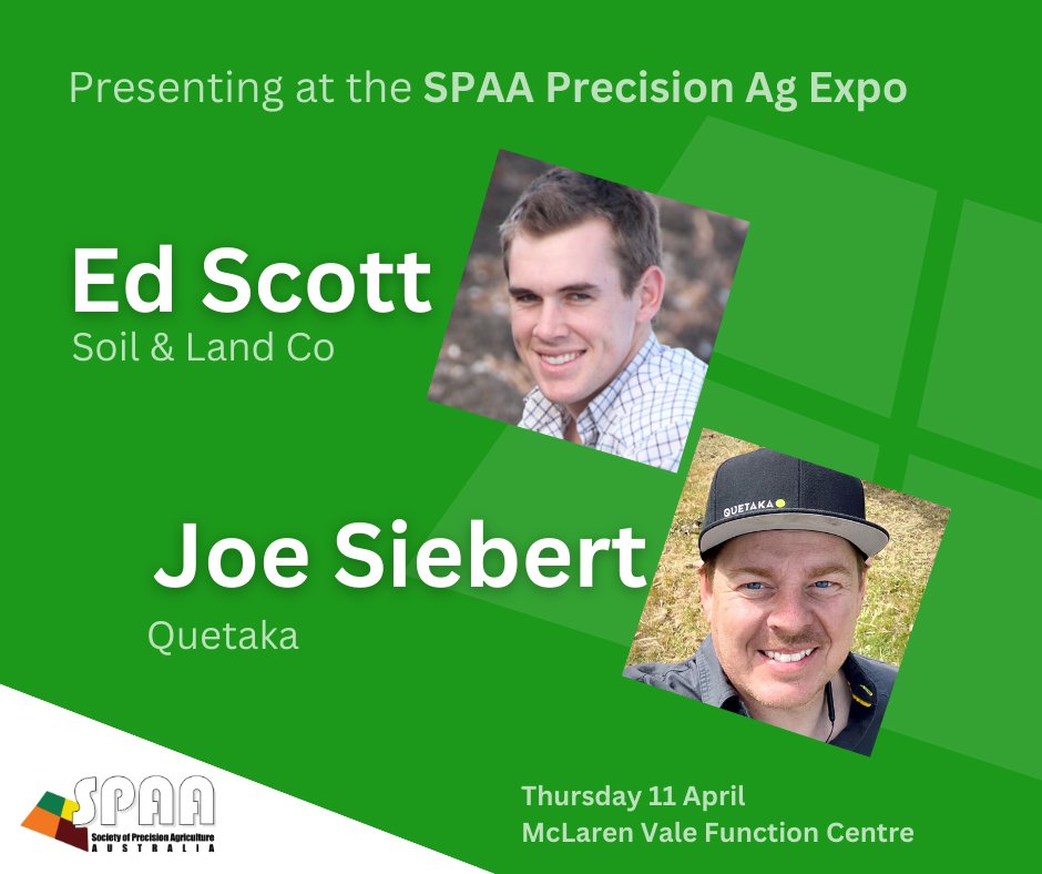 We can't wait to hear from Ed Scott and Joe Siebert at tomorrow's SPAA Precision Ag Expo in McLaren Vale, with their topic 'Soil Climate; Plant Climate: Management Climate'. #SPAAEXPO24 #ClimateTech #SoilManagement #Agronomy #SustainableAgriculture #AgTech #PrecisionAg