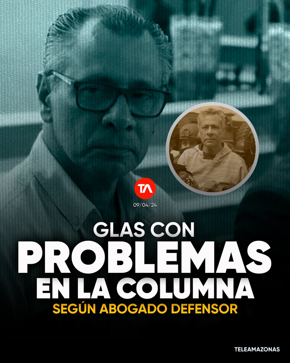 #ATENCIÓN | Defensa de Jorge Glas dice que el exvicepresidente padece problemas de columna y otras dolencias. Detalles ow.ly/H8zh50RbWHm