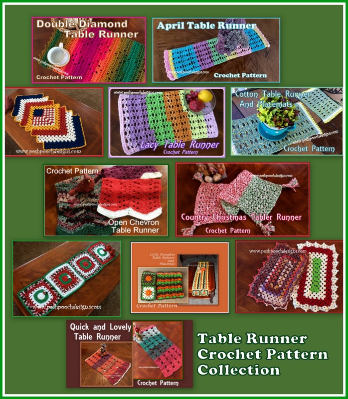 PoshPoochDesign's tweet image. Table Runner Crochet Pattern Collection With Videos - - -   - - …shpoochdesignsdogclothes.blogspot.com/2021/04/table-…  - - - #crochetpatterns #crochetvideos #tablerunners
