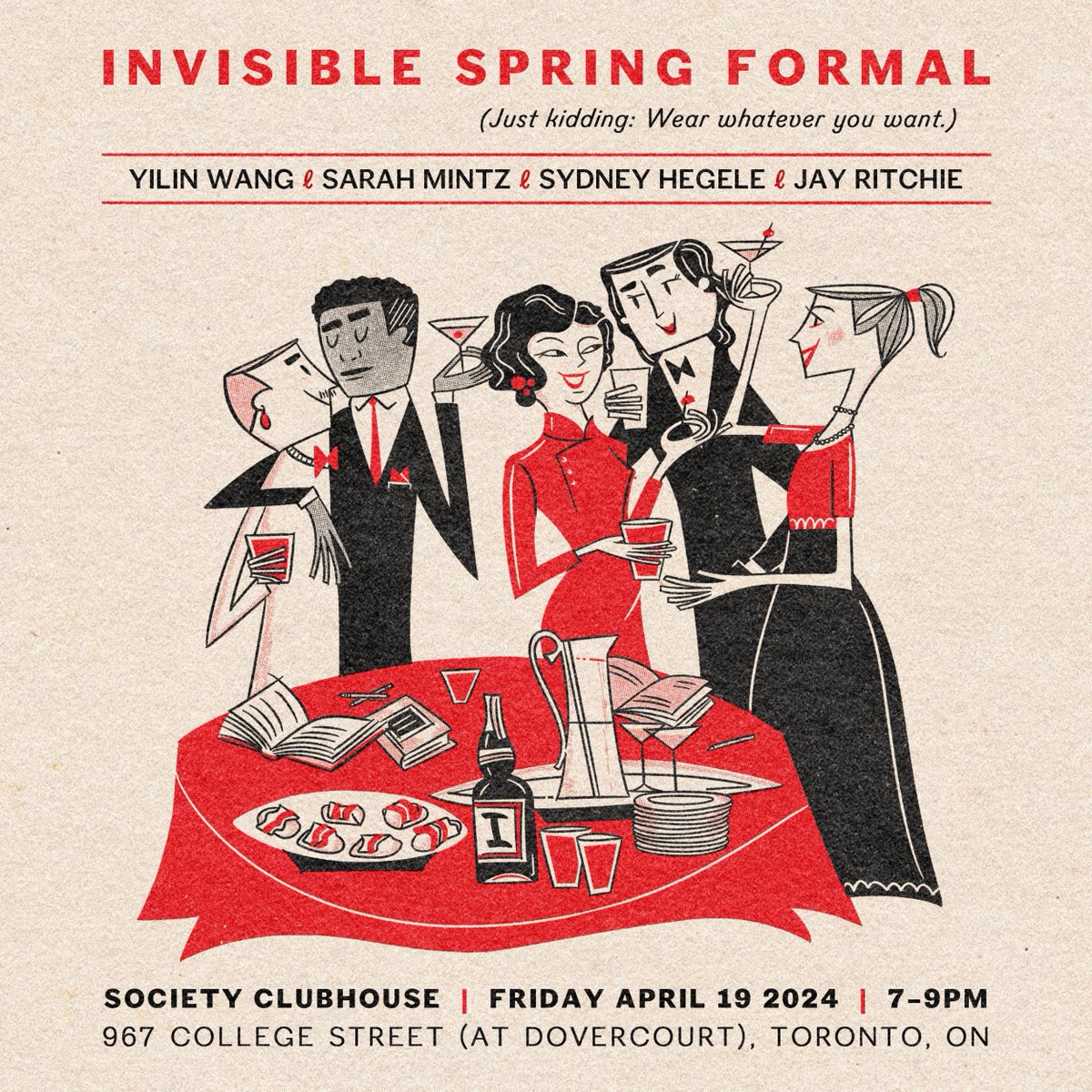 hey folks, I'll be in Toronto from April 16th-21st. I'll be doing this group event with Invisible - please come! also, i'm looking to join a reading series if anyone has suggestions (i had planned to join a multilingual reading series but sadly the schedule didn't work out)