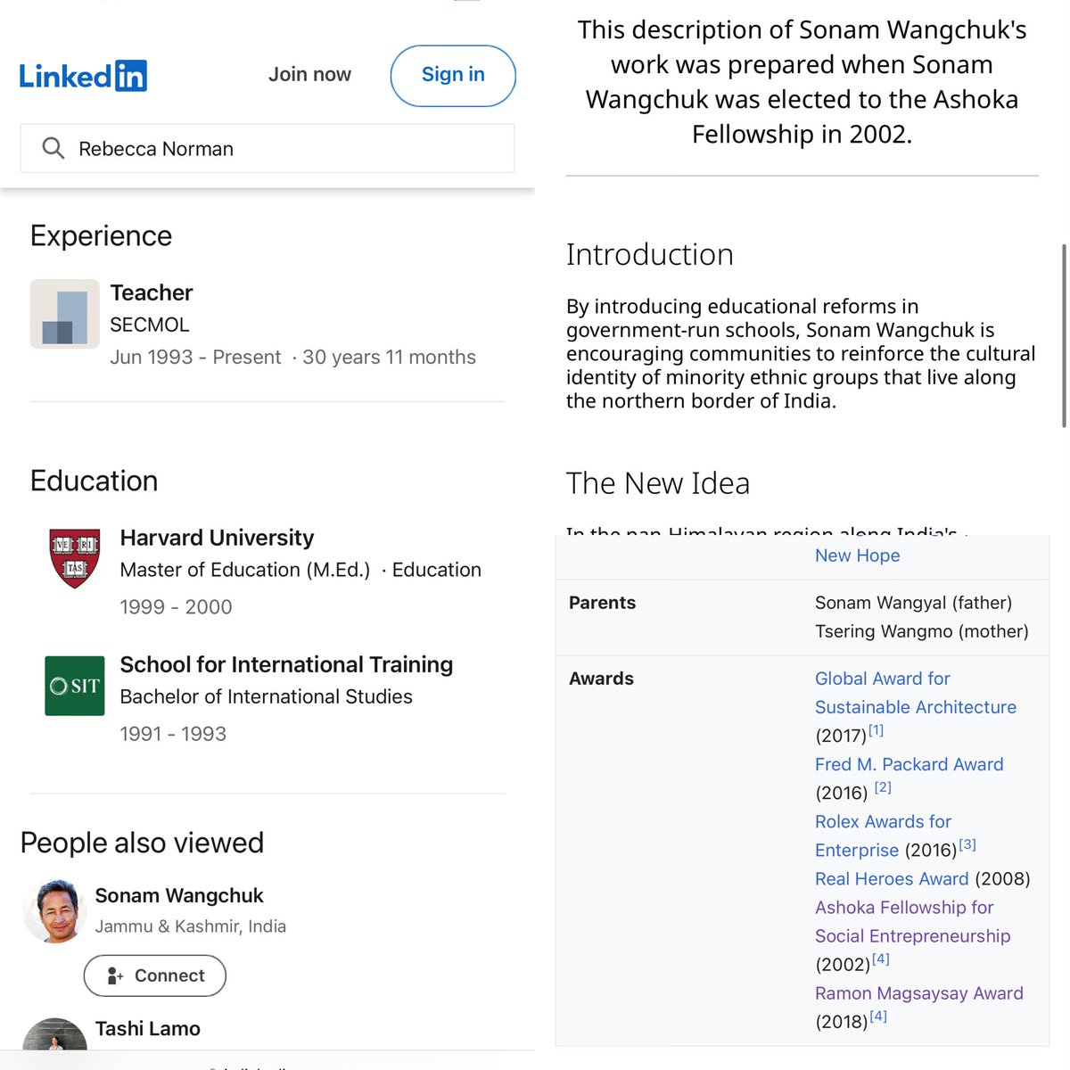 alok_bhatt's tweet image. Rebecca Norman &amp;amp; Phunsung Wangdu! 

Recently a met 2 Ladakhis in Doon; duo runs a camp in Nubra valley &amp;amp; as someone with Adv business exp, i grew curious of them &amp;amp; v began chit chatting. Political discussion followed &amp;amp; I asked abt Sonam &amp;amp; if he is aware of Rebecca, Sonam’s wife.…