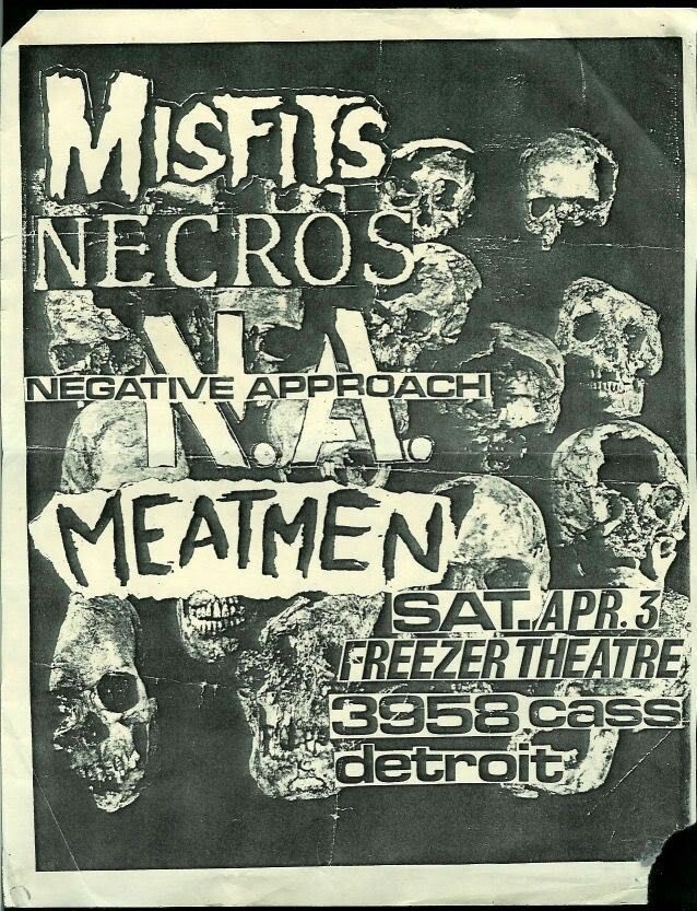 42 years ago 
The Misfits 'Walk Among Us' Tour, Freezer Theatre Detroit, Michigan, April 3, 1982 supported by Necros, Negative Approach and The Meatmen

#punk #punks #punkrock #horrorpunk #hardcorepunk #misfits #history #punkrockhistory #otd